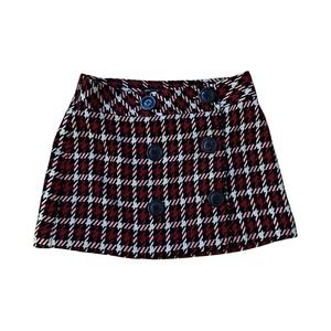 Express Red and Black Plaid Miniskirt